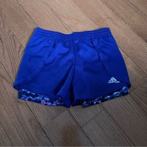 Adidas Girls Kids Double Layer Athletic Shorts Size 5